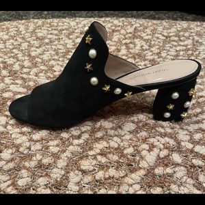 Stuart Weitzman studded open toe mules